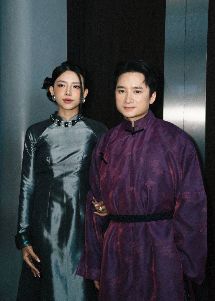 Nhạc sĩ Phan Mạnh Quỳnh và nhà sản xuất - diễn viên Đinh Ngọc Diệp tại ra mắt phim "Thám tử Kiên: Kỳ án không đầu"