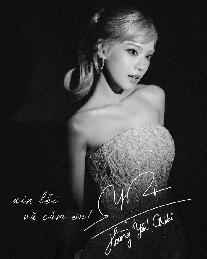 Sau đêm chung kết, Hoàng Yến Chibi đã gửi lời xin lỗi và cảm ơn đến khán giả và chương trình "Chị đẹp đạp gió 2024"