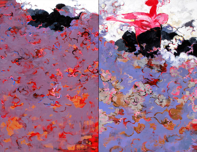 Tác phẩm "Lễ hội phù hoa" - tranh acrylic