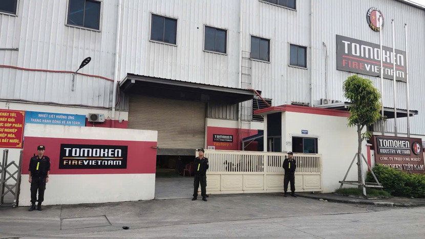 Lực lượng chức năng phong tỏa trụ sở Công ty TNHH PCCC Tomoken Việt Nam