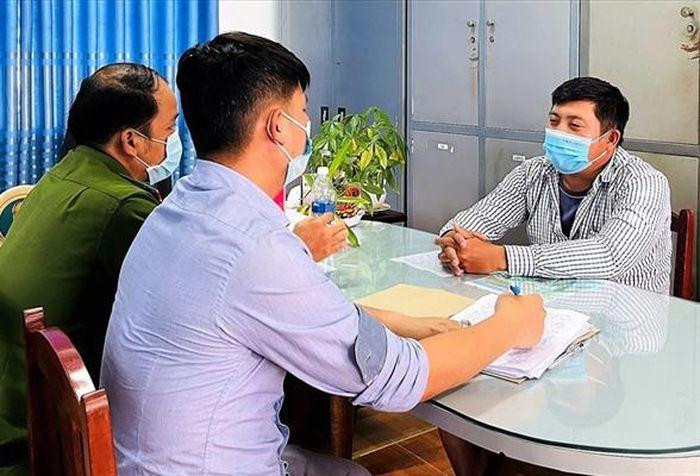 Đối tượng Đinh Văn Còn tại cơ quan Công an