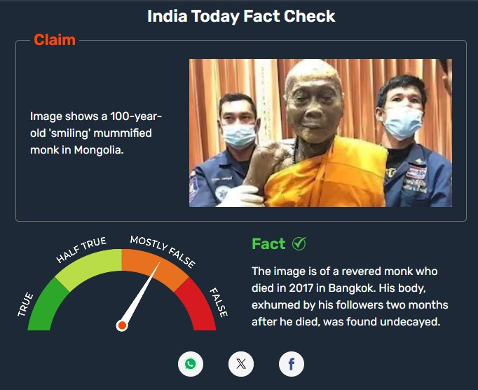 Phòng đấu tranh chống tin giả của tờ India Today chỉ ra, tin tức này là giả