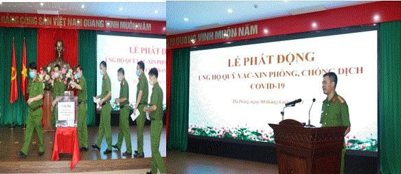 Thượng tá Nguyễn Ngọc Quyền - Trưởng CAQ Hà Đông phát động toàn lực lượng CAQ ủng hỗ Quỹ phòng, chống dịch Covid