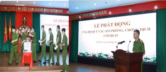 Thượng tá Nguyễn Ngọc Quyền - Trưởng CAQ Hà Đông phát động toàn lực lượng CAQ ủng hỗ Quỹ phòng, chống dịch Covid