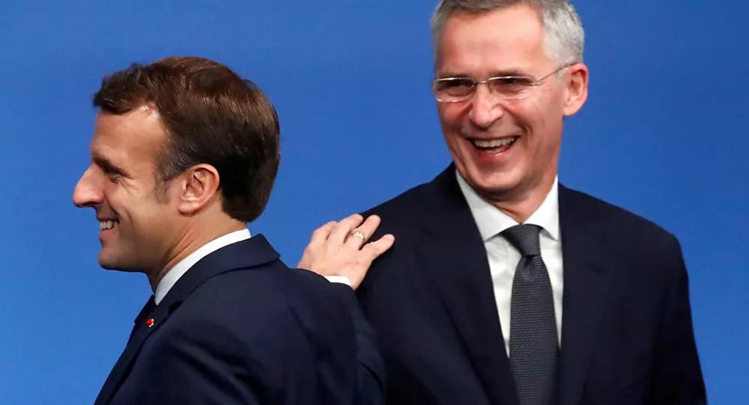 Tổng thống Pháp Emmanuel Macron và Tổng thư ký NATO Jens Stoltenberg