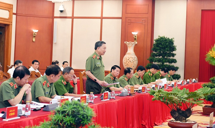 Bộ trưởng Tô Lâm phát biểu tại buổi làm việc