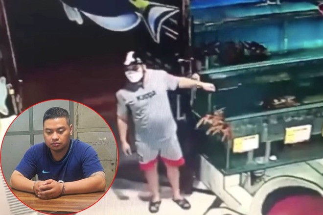 Đối tượng Nguyễn Thanh Tú - nghi phạm gây ra vụ trộm tôm hùm gần 10 triệu đồng tại cửa hàng ở quận Cầu Giấy. Đối tượng Nguyễn Thanh Tú - nghi phạm gây ra vụ trộm tôm hùm gần 10 triệu đồng tại cửa hàng ở quận Cầu Giấy.