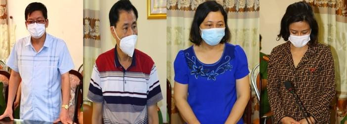 Từ trái qua, các bị can: Lưu, Tuyên, Nga, Thanh Từ trái qua, các bị can: Lưu, Tuyên, Nga, Thanh