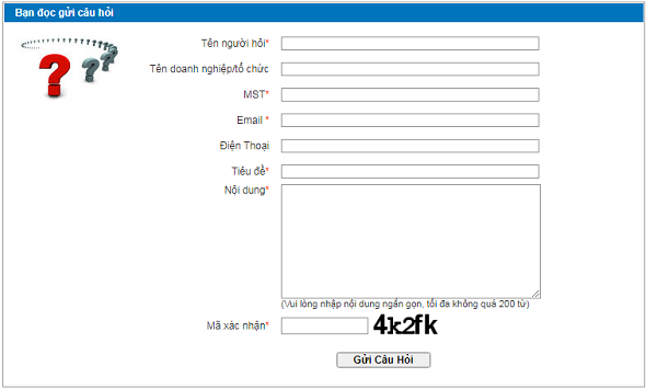 Người nộp thuế sẽ đặt câu hỏi trực tuyến cho cơ quan thuế