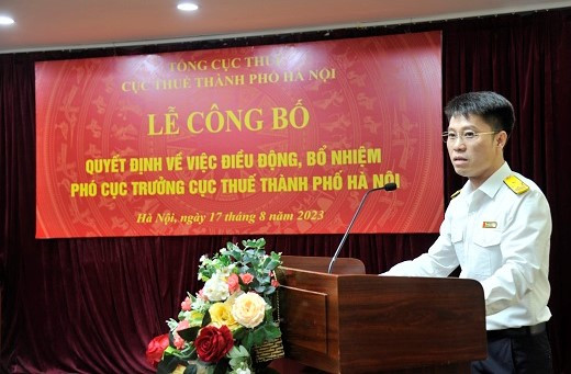 Ông Trần Quang Hưng phát biểu nhận nhiệm vụ mới