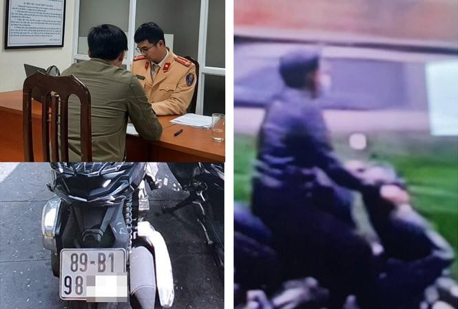 Bất chấp hiệu lệnh, người điều khiển xe máy này vẫn đi thẳng vào đường ưu tiên