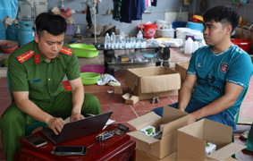 Cơ quan Công an làm việc với đối tượng Khánh