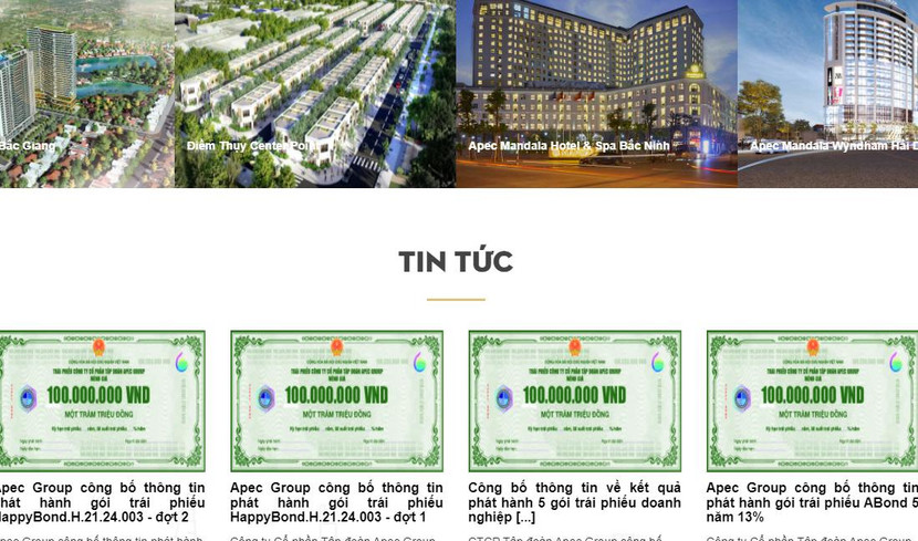 Hiện Apec Group vẫn phát hành lượng lớn trái phiếu để huy động vốn