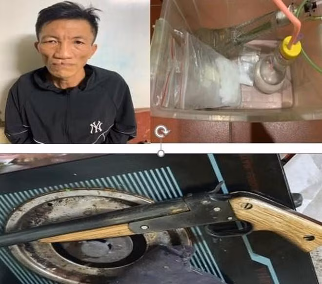 Đối tượng và tang vật vụ mua bán ma túy bị CAH Thường Tín bắt, thu giữ