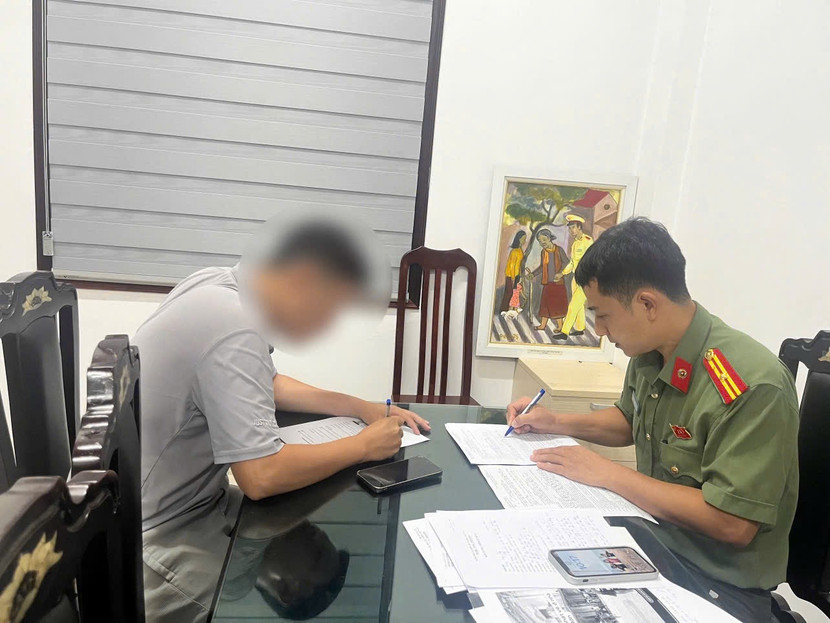 Cơ quan Công an làm việc với đối tượng đưa tin thất thiệt