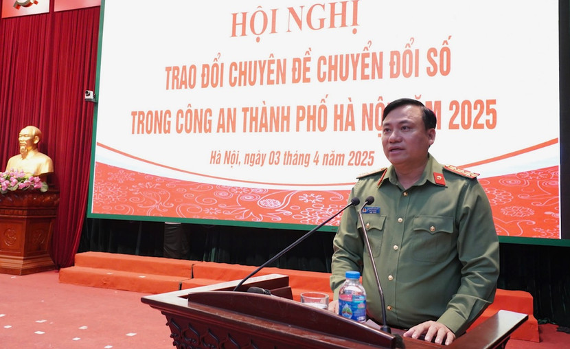 Đại tá Nguyễn Tiến Đạt – Phó Giám đốc CATP nhấn mạnh ý nghĩa quan trọng của hội nghị