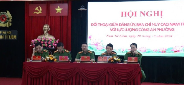 Các đồng chí trong Ban chỉ huy CAQ tham dự hội nghị