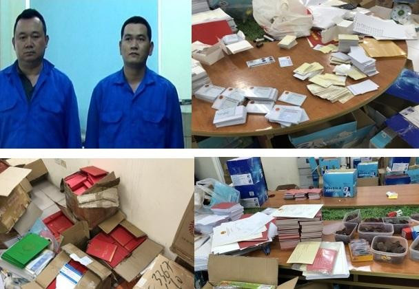 Các đối tượng Đức, Hùng và tang vật vụ án