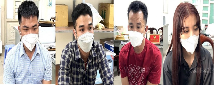 Các đối tượng trong đường dây tổ chức mua bán người qua Campuchia để hoạt động mại dâm Các đối tượng trong đường dây tổ chức mua bán người qua Campuchia để hoạt động mại dâm