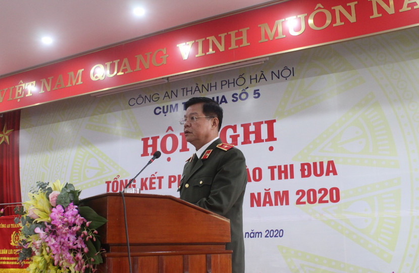 Thiếu tướng Đào Thanh Hải, Phó Bí thư Đảng ủy, Phó Giám đốc CATP phát biểu tại hội nghị