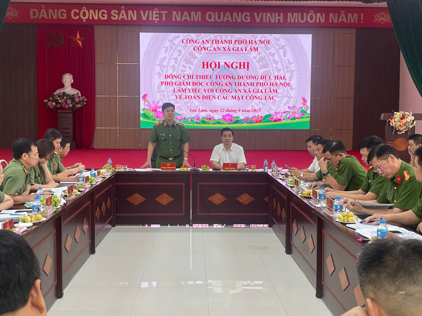 Thiếu tướng Dương Đức Hải chủ trì, phát biểu chỉ đạo hội nghị Thiếu tướng Dương Đức Hải chủ trì, phát biểu chỉ đạo hội nghị