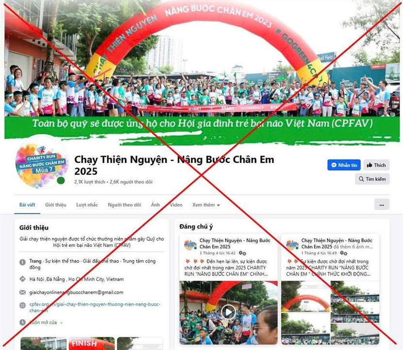 Trang Fanpage giả mạo CPFAV.