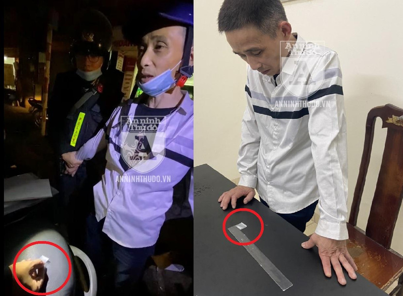 Đối tượng đội mũ bảo hiểm, nhét gói ma túy trong "chỗ hiểm" nên tự tin sẽ không bị phát hiện Đối tượng đội mũ bảo hiểm, nhét gói ma túy trong "chỗ hiểm" nên tự tin sẽ không bị phát hiện