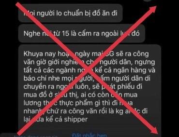 Tin nhắn sai sự thật lan truyền trên mạng xã hội (ảnh: Trung tâm Báo chí TP. Hồ Chí Minh) Tin nhắn sai sự thật lan truyền trên mạng xã hội (ảnh: Trung tâm Báo chí TP. Hồ Chí Minh)