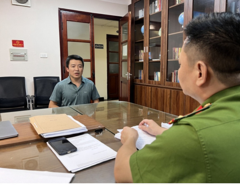 Đối tượng Thân Văn Thoại tại cơ quan Công an Đối tượng Thân Văn Thoại tại cơ quan Công an