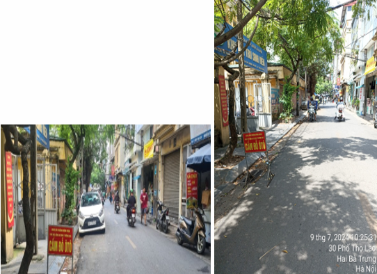 Phố Thọ Lão ban ngày, trước (bên trái) và sau khi dư luận phản ánh Phố Thọ Lão ban ngày, trước (bên trái) và sau khi dư luận phản ánh