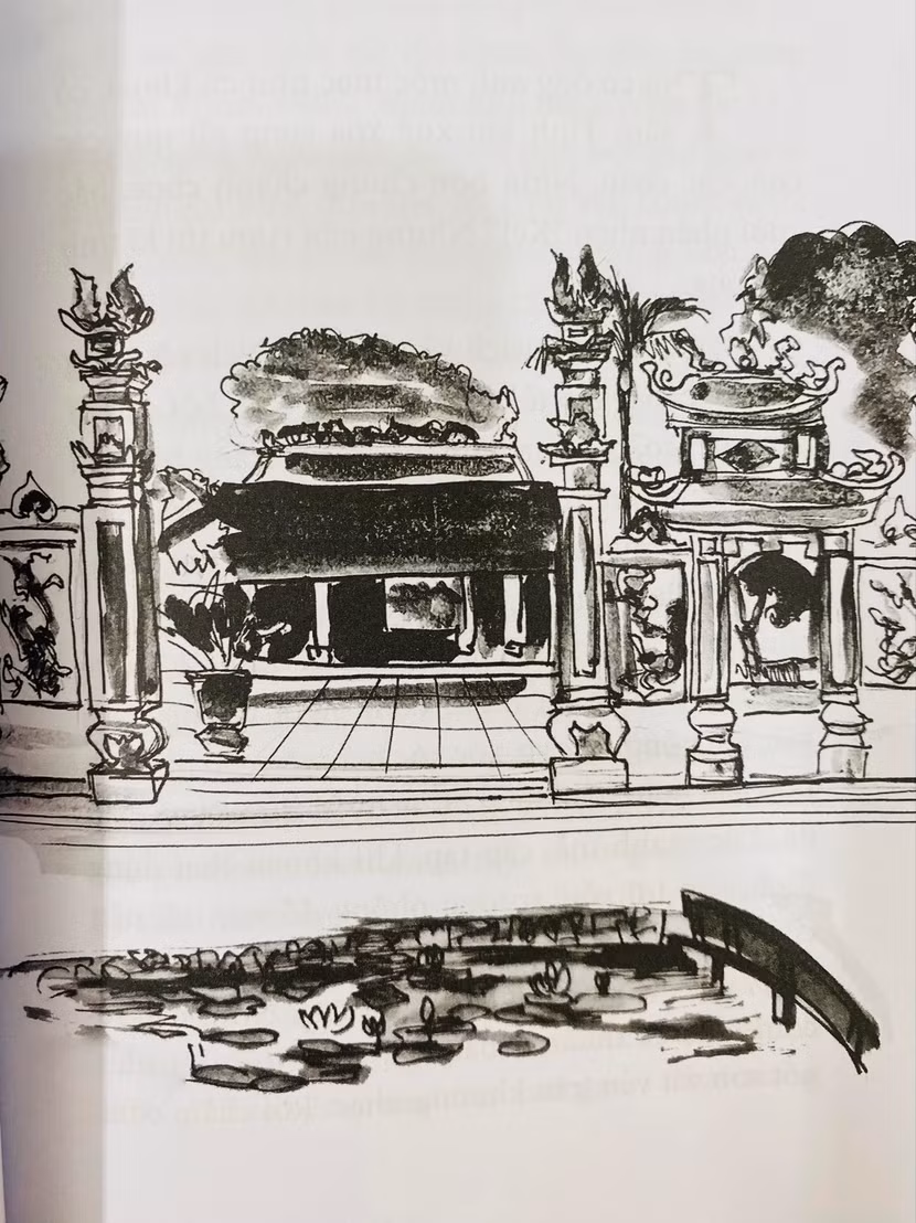 Đình làng, hình minh họa trong “Khung trời tuổi thơ”