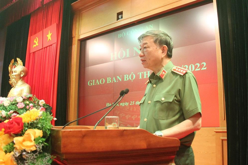 Đại tướng Tô Lâm, Ủy viên Bộ Chính trị, Bí thư Đảng ủy Công an Trung ương, Bộ trưởng Bộ Công an chủ trì Hội nghị giao ban công tác Công an tháng 4-2022 Đại tướng Tô Lâm, Ủy viên Bộ Chính trị, Bí thư Đảng ủy Công an Trung ương, Bộ trưởng Bộ Công an chủ trì Hội nghị giao ban công tác Công an tháng 4-2022