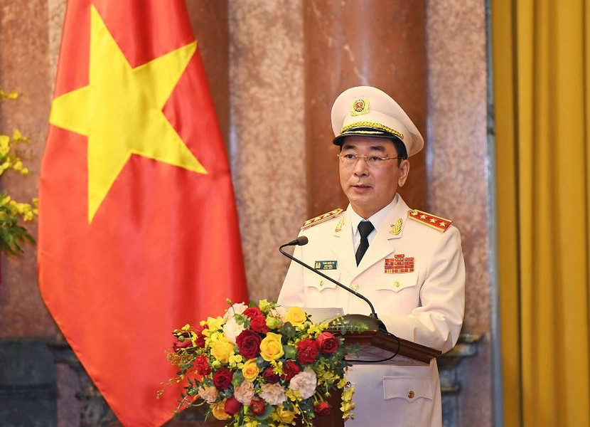 Thượng tướng Trần Quốc Tỏ phát biểu tại buổi lễ