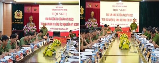 Các đồng chí Phó Giám đốc: Đại tá Phạm Thanh Hùng và Dương Đức Hải phát biểu chỉ đạo tại hội nghị