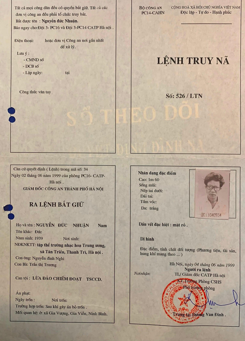 Diện mạo 22 năm trước khác hoàn toàn, nhưng Nguyễn Đức Nhuận vẫn bị trinh sát hình sự CAP Đồng Tâm phát giác