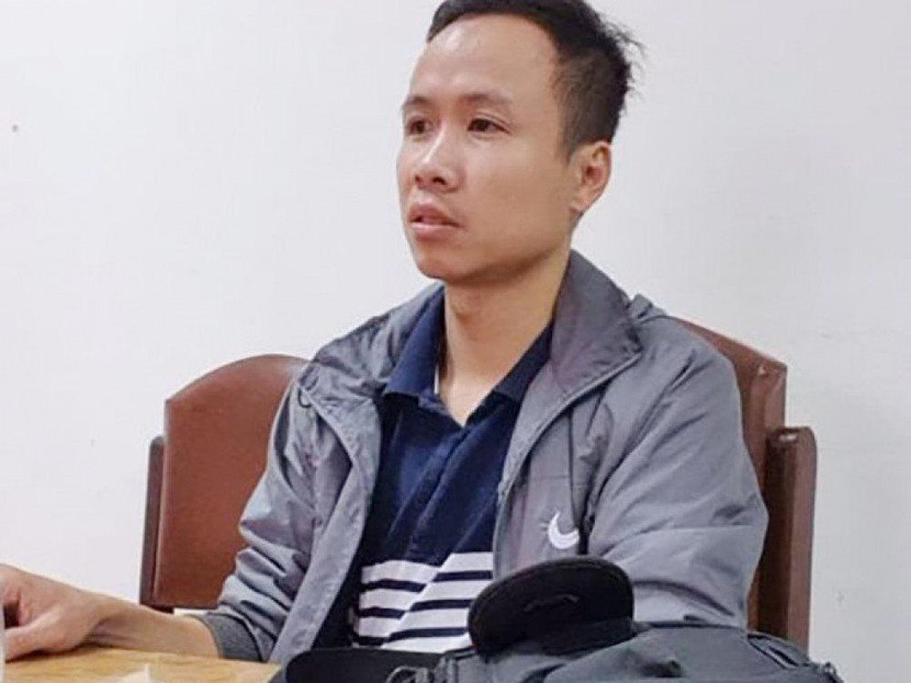 Đối tượng Đinh Xuân Trường tại cơ quan công an