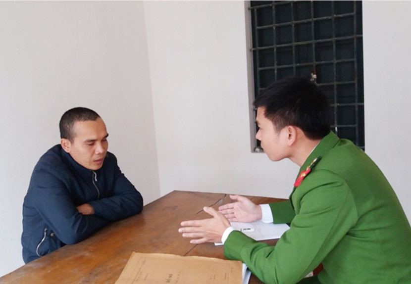 Công an tỉnh Nam Định ghi lời khai Vũ Đức Giang Công an tỉnh Nam Định ghi lời khai Vũ Đức Giang