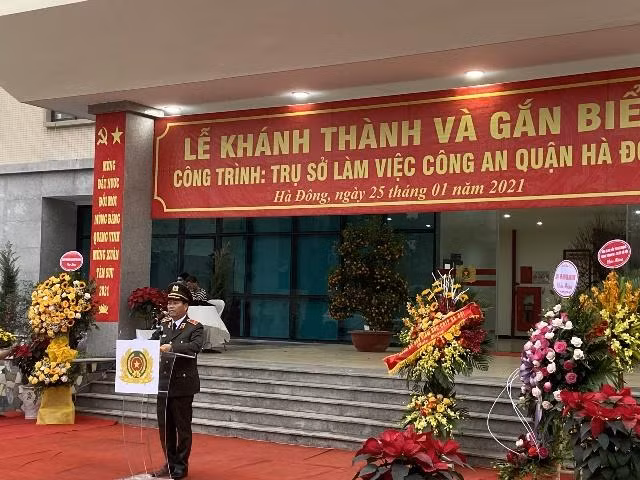 Thiếu tướng Đoàn Ngọc Hùng phát biểu tại lễ khánh thành