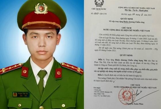 Đồng chí Phan Tấn Tài được Chủ tịch nước truy tặng Huân chương Chiến công