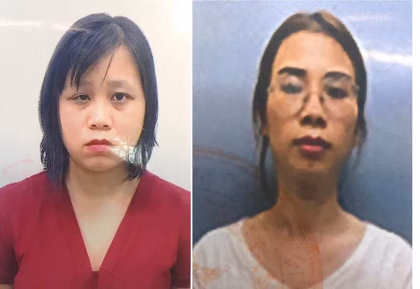 Các bị can Vân và Diệp (bên phải)