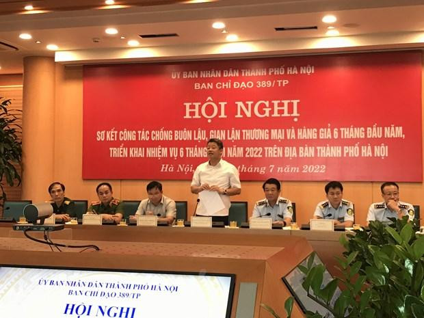 Đồng chí Nguyễn Mạnh Quyền - Phó Chủ tịch UBND Thành phố, Trưởng BCĐ 389 Thành phố phát biểu chỉ đạo tại hội nghị