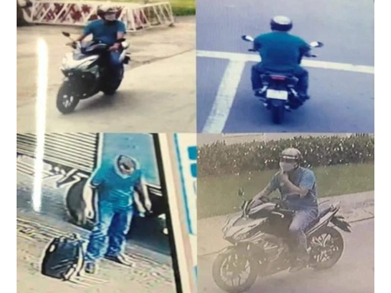 Hình ảnh đối tượng tình nghi đã đập kính ô tô trộm tiền