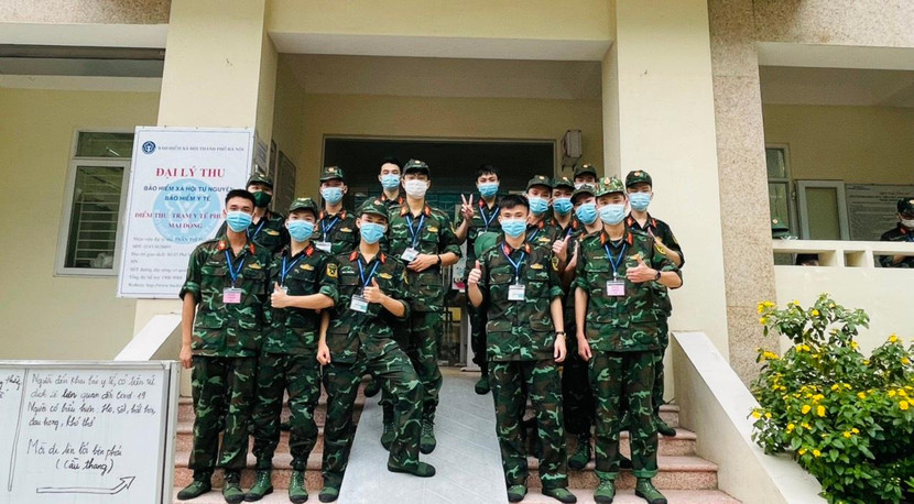 Các học viên sẽ hỗ trợ tối đa quận Hoàng Mai trong chiến dịch xét nghiệm diện rộng, tiêm chủng vắc xin phòng chống Covid