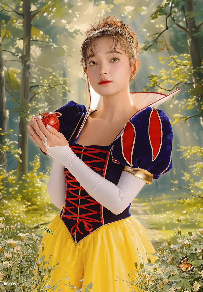 Người mẫu Châu Bùi hóa thân thành nàng Bạch Tuyết nhân dịp phim chiếu tại Việt Nam