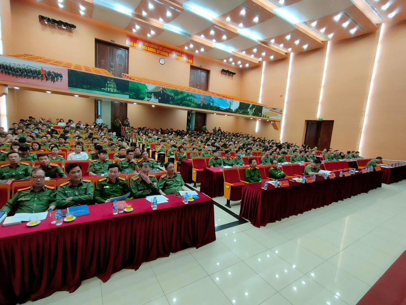 Hội nghị trực tuyến tại điểm cầu hội trường lớn CATP Hà Nội