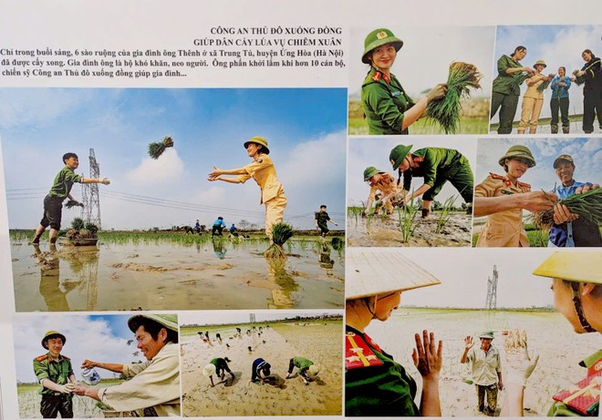 Hình ảnh đẹp về lực lượng Công an Thủ đô giúp đỡ nhân dân ở vùng ngoại thành (ảnh: Đinh Tuấn Anh)