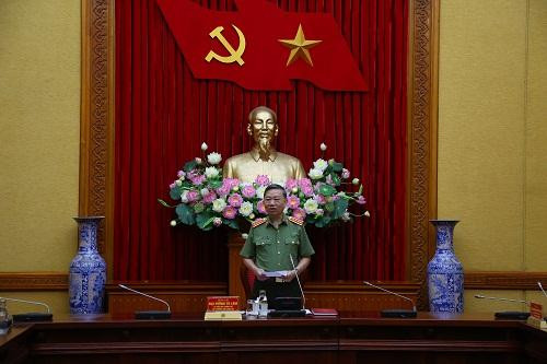 Đại tướng Tô Lâm - Ủy viên Bộ Chính trị, Bộ trưởng Bộ Công an, Trưởng Ban chỉ đạo chủ trì cuộc họp