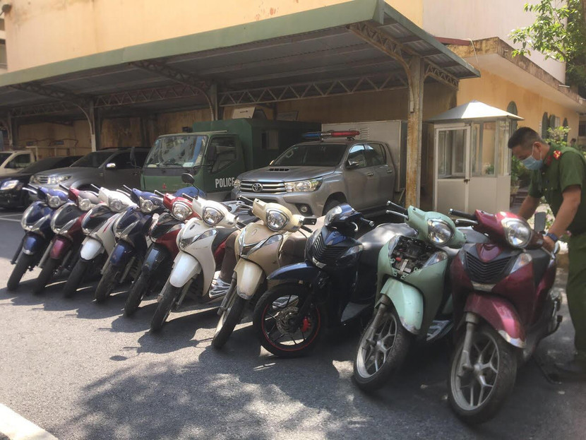 Nhiều xe máy SH của đường dây trộm cắp bị thu giữ Nhiều xe máy SH của đường dây trộm cắp bị thu giữ