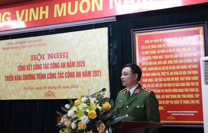Trung tướng Phạm Quốc Cương, Tư lệnh Bộ Tư lệnh CSCĐ phát biểu chỉ đạo tại Hội nghị