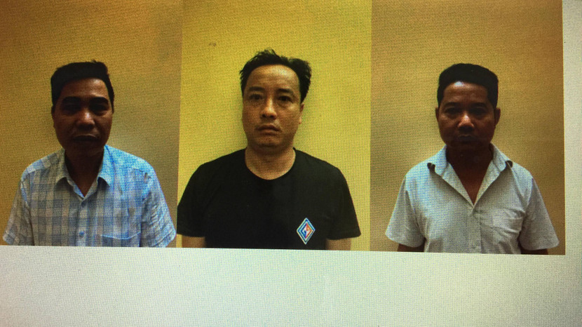 Tiến cùng các đối tượng Huy và Thu trong vụ án